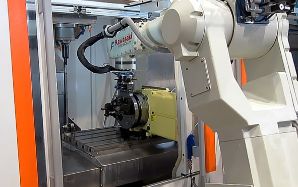 Mechaninio apdirbimo staklių pakrovimo robotas